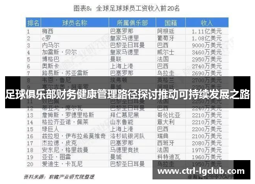 足球俱乐部财务健康管理路径探讨推动可持续发展之路 足球俱乐部财务健康管理路径探讨推动可持续发展之路